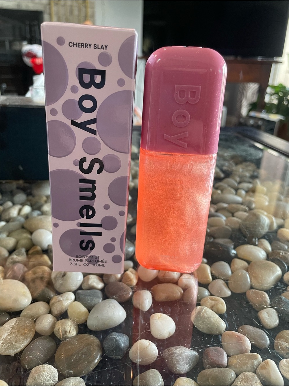 Boy Smells Body Mist in Cherry Slay